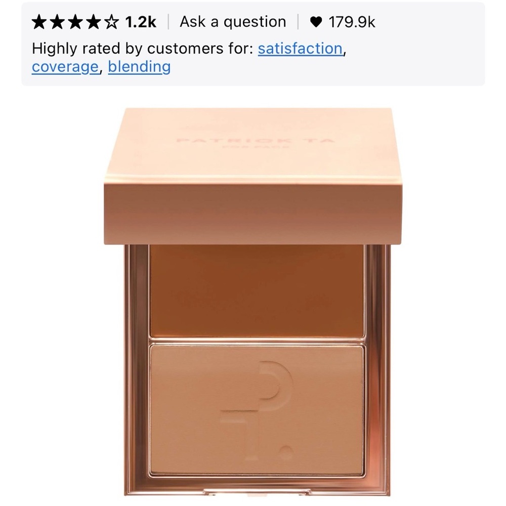 Patrick Ta For Face Major Skin cream foundation and finishing powder duo